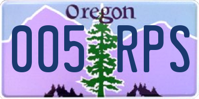 OR license plate 005RPS