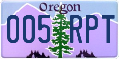 OR license plate 005RPT
