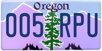 OR license plate 005RPU