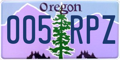 OR license plate 005RPZ