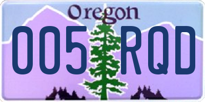 OR license plate 005RQD