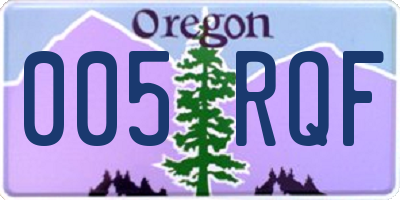 OR license plate 005RQF