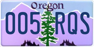 OR license plate 005RQS