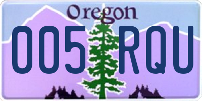 OR license plate 005RQU