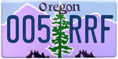 OR license plate 005RRF