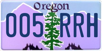 OR license plate 005RRH