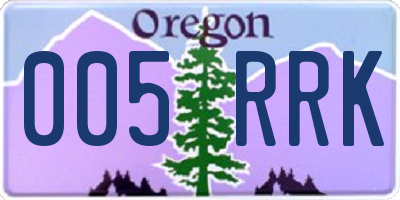 OR license plate 005RRK