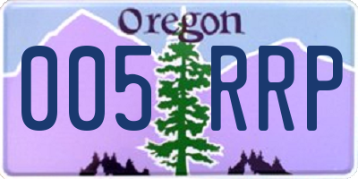 OR license plate 005RRP
