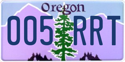 OR license plate 005RRT