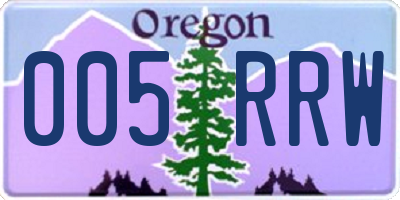 OR license plate 005RRW