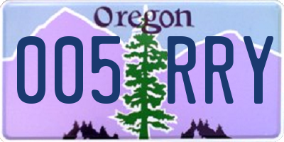 OR license plate 005RRY