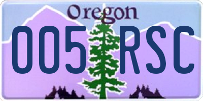 OR license plate 005RSC