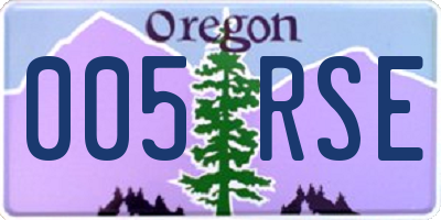 OR license plate 005RSE