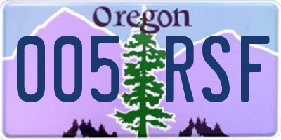 OR license plate 005RSF