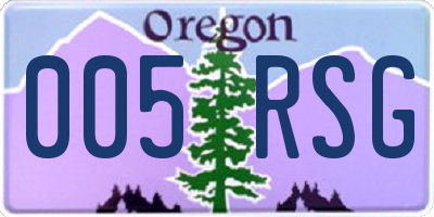 OR license plate 005RSG