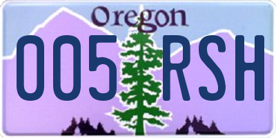 OR license plate 005RSH