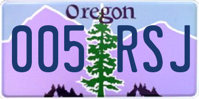 OR license plate 005RSJ