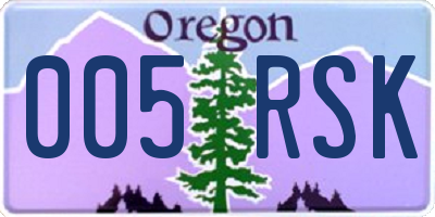 OR license plate 005RSK