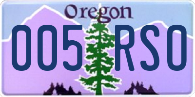 OR license plate 005RSO