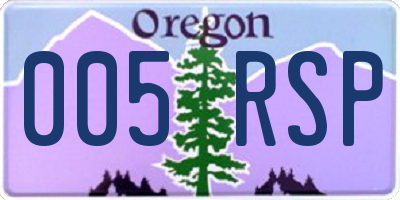 OR license plate 005RSP