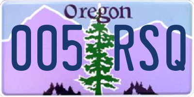 OR license plate 005RSQ