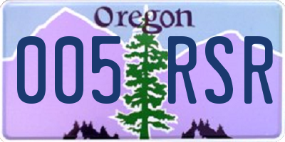 OR license plate 005RSR
