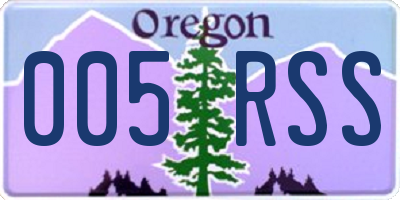 OR license plate 005RSS