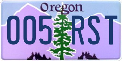 OR license plate 005RST