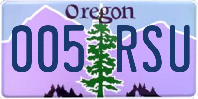 OR license plate 005RSU