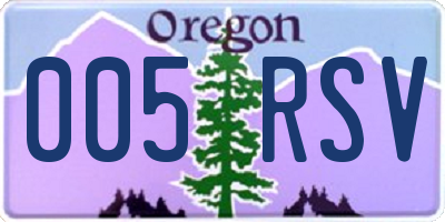 OR license plate 005RSV