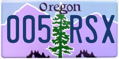 OR license plate 005RSX