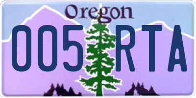 OR license plate 005RTA