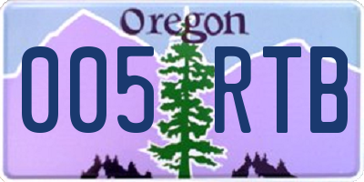OR license plate 005RTB