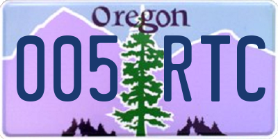 OR license plate 005RTC