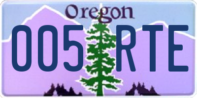OR license plate 005RTE