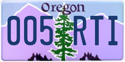 OR license plate 005RTI