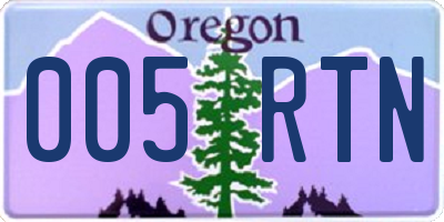OR license plate 005RTN