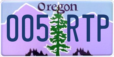 OR license plate 005RTP