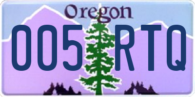 OR license plate 005RTQ