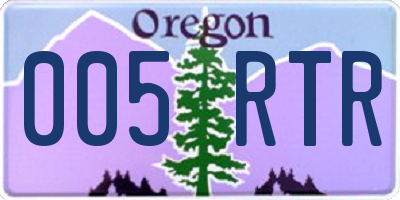 OR license plate 005RTR
