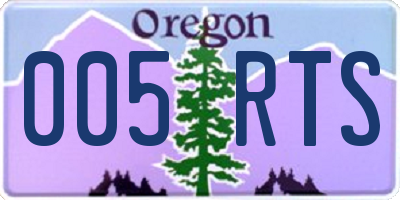 OR license plate 005RTS