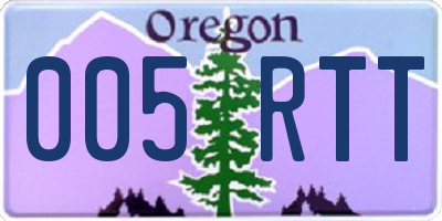 OR license plate 005RTT
