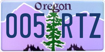 OR license plate 005RTZ