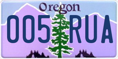OR license plate 005RUA