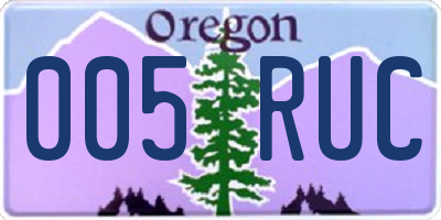 OR license plate 005RUC