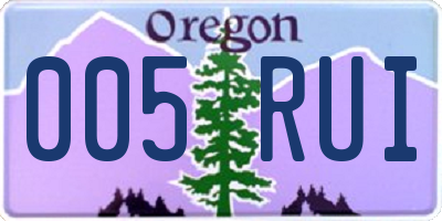 OR license plate 005RUI