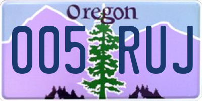 OR license plate 005RUJ