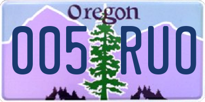 OR license plate 005RUO