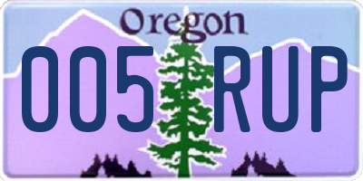 OR license plate 005RUP