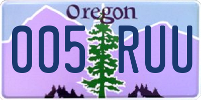OR license plate 005RUU